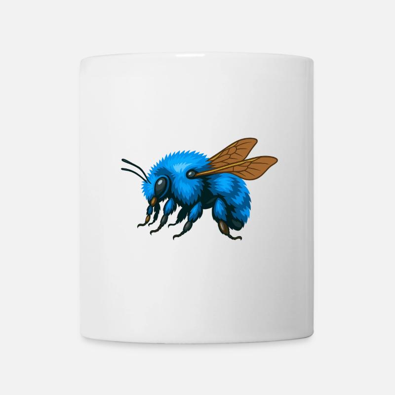 Bourdon bleu à gauche - Mug blanc - blanc