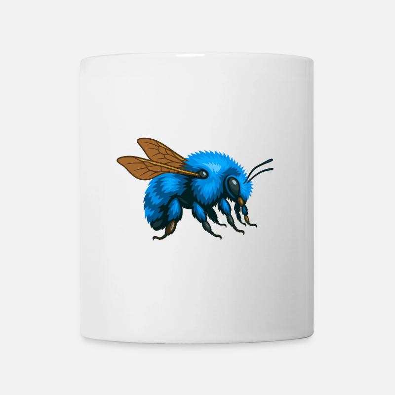 Blaue Hummel rechts - Tasse - Weiß