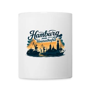 Hamburg Mein Heimathafen Stadt Silhouette Geschenk - Tasse - Weiß - Vorne