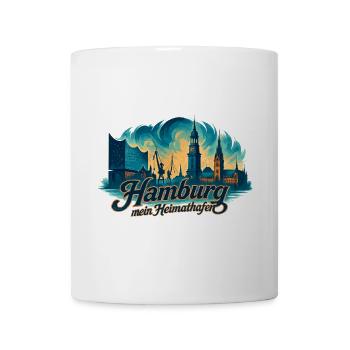 Hamburg Mein Heimathafen Stadt Silhouette Geschenk - Tasse - Weiß - Vorne