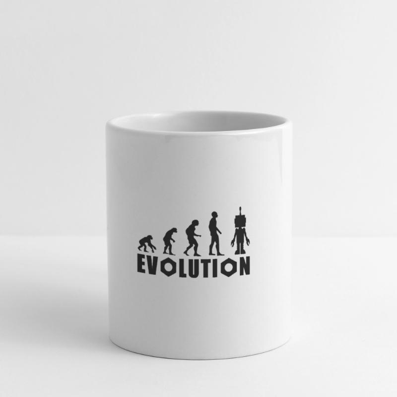Evolution von Mensch zu Android Tasse