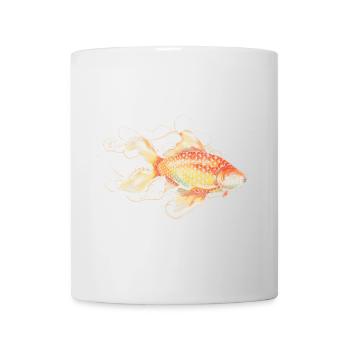 Poisson rouge en filigrane dans des tons orangés doux - Mug blanc - blanc - Devant