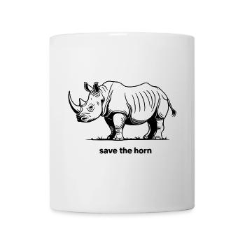 Save the Horn – Liebevolles Nashorn - Tasse - Weiß - Vorne