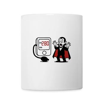 Humorous vampire with blood counter - Mug - white - Front