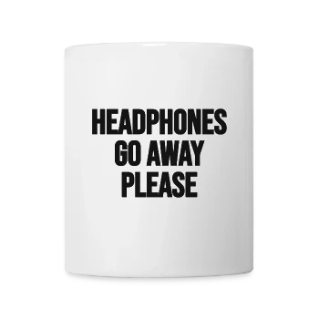 Headphones on. Go away, please., back, white