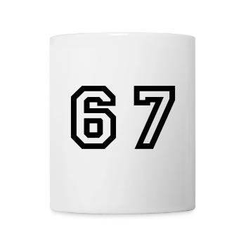 Number - 67 - Sixty Seven - Mug - white - Front
