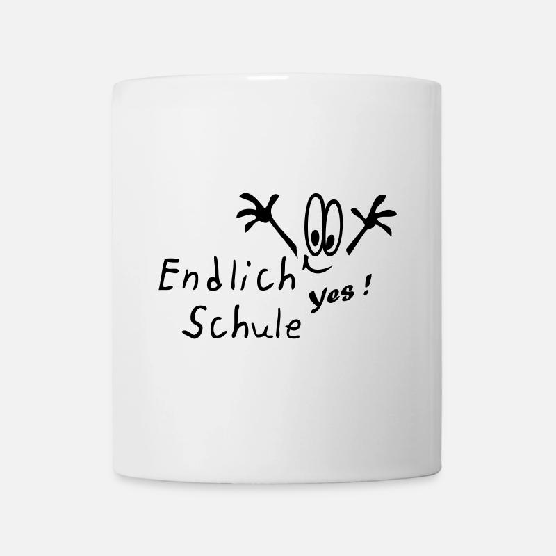 Schule, Schulanfang, Einschulung, Comic - Tasse - Weiß