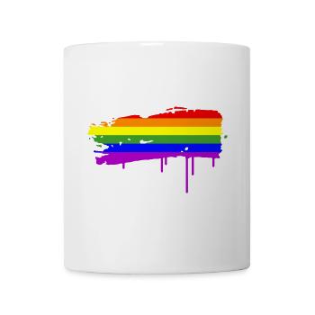Regenbogenfahne Graffiti - Tasse - Weiß - Vorne