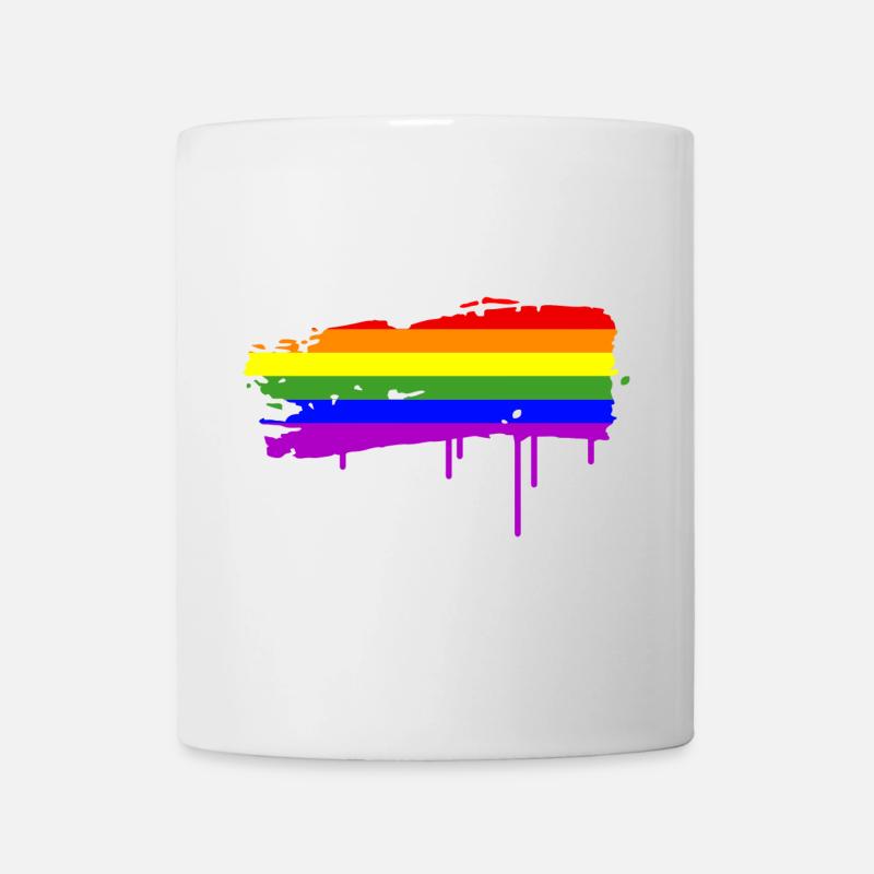 Regenbogenfahne Graffiti - Tasse - Weiß