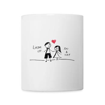 L'amour c'est ..._ ROUGE - Mug blanc - blanc - Devant