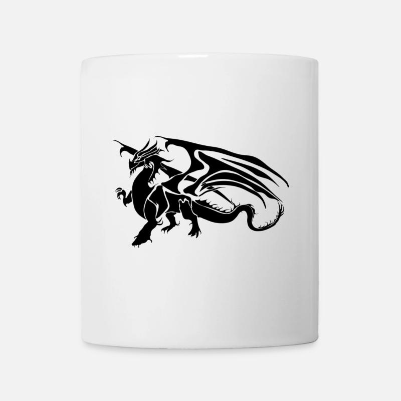 schwarzer Drache - Tasse - Weiß