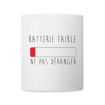 batterie faible, ne pas déranger - Mug blanc - blanc - Devant