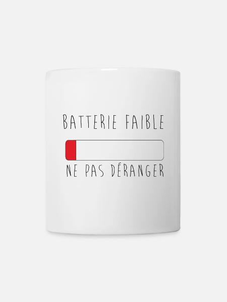 batterie faible, ne pas déranger - Mug blanc - blanc