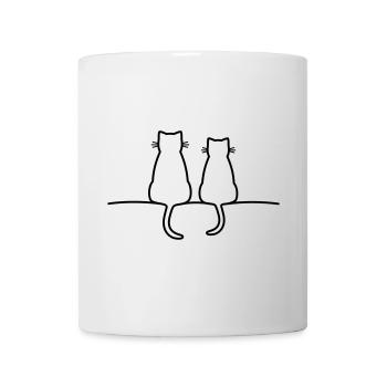 chats mignons chat amour amitié - Mug blanc - blanc - Devant