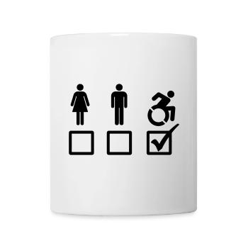L’utilisateur d’un fauteuil roulant convient # - Mug blanc - blanc - Devant