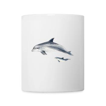 Dolphins in blue duo watercolor - Mug - white - Front
