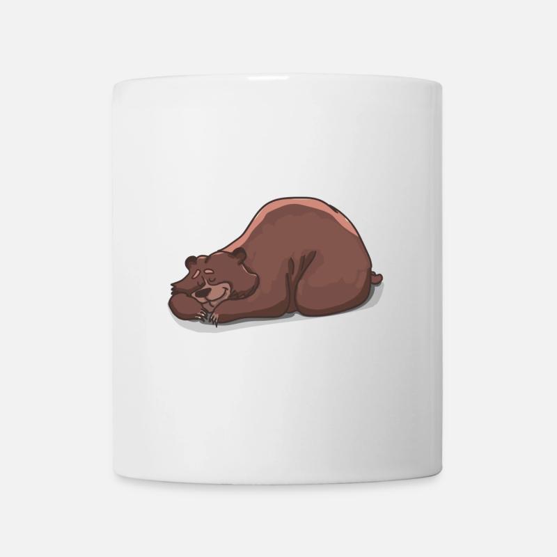 Schlafender Bär - Shirt, Tasse, Pullover, Mauspad - Tasse - Weiß