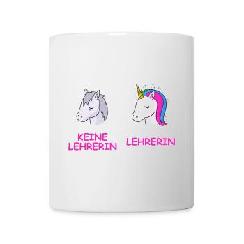 Unicorn Kontrast Lehrerin - Tasse - Weiß - Vorne
