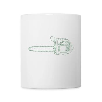 Säge,kettensäge,motorsäge - Tasse - Weiß - Vorne