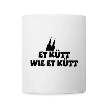 Köln Spruch Et kütt wie et kütt mit Kölner Dom - Tasse - Weiß - Vorne
