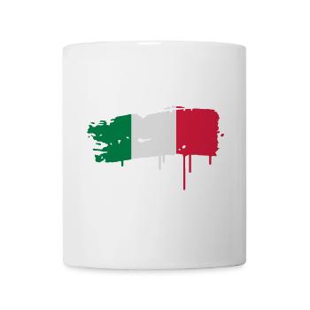 gepinselte Flagge Italiens mit einem Pinselstrich - Tasse - Weiß - Vorne