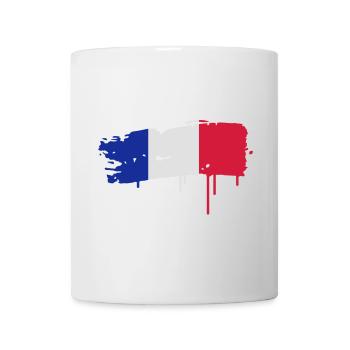 gepinselte Flagge Frankreichs mit einem - Tasse - Weiß - Vorne