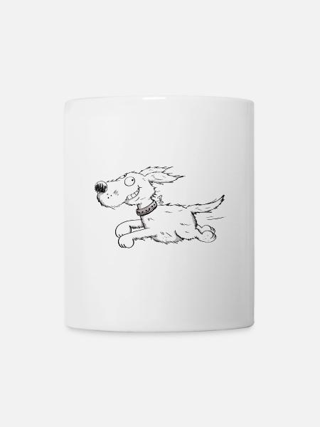 Funny Running Dog - Comic - Mug - white