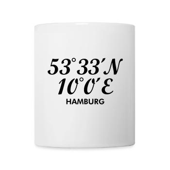 Hamburger Koordinaten von Hamburg - Tasse - Weiß - Vorne