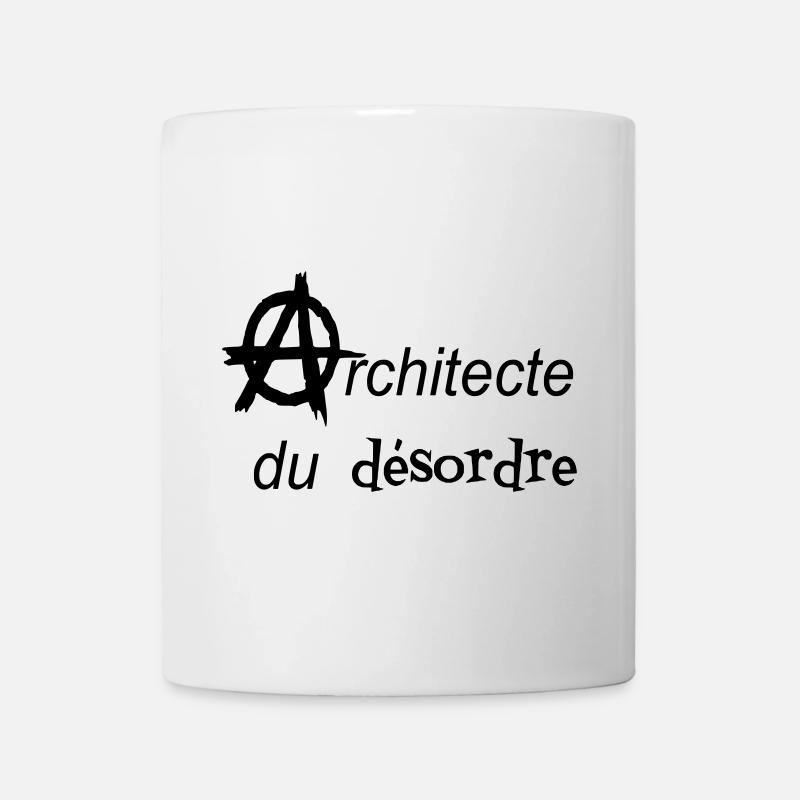 tee shirt anarchie architecte du désordre tote bag - Mug blanc - blanc