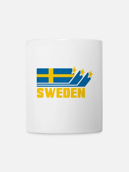 Schweden / Schwedische - Flagge / Geschenk - Tasse - Weiß