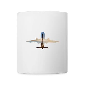 Plan de l'avion Paris - Tour Eiffel et nuages - Mug blanc - blanc - Devant
