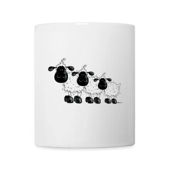 Drei Schäfchen - Schaf - Schafe- Sheep - Tasse - Weiß - Vorne