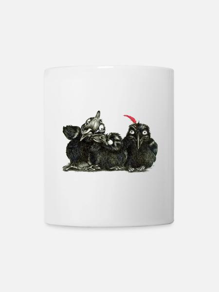 drei junge freche kraehen - Tasse - Weiß