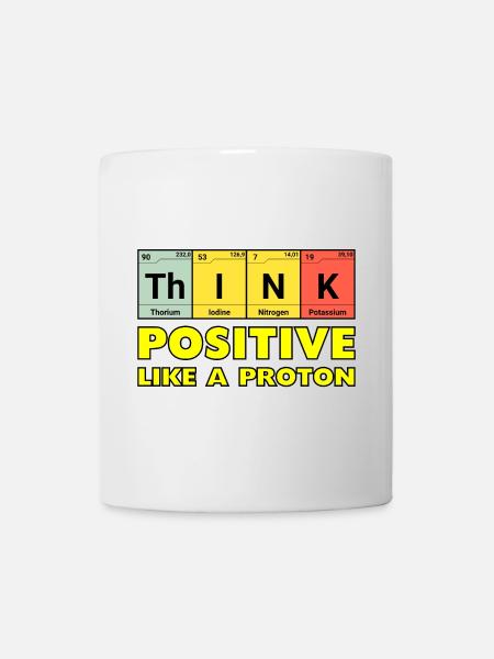 Penser positif, comme un proton - Mug blanc - blanc