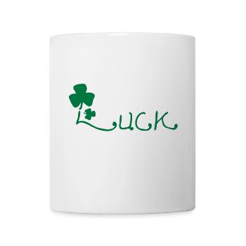 LUCK text lucky charm - Mug - white - Front