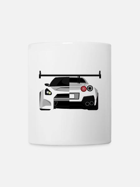 Gtr Skyline Cars Tuner Racing Symbol Collage Logo - Mug - white
