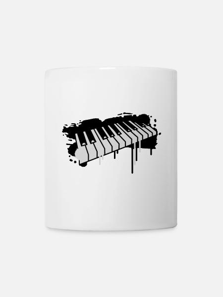 Piano keyboard in graffiti style - Mug - white