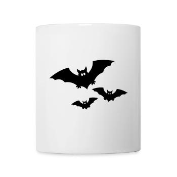 Drei schwarze fliegende Fledermäuse von vorne - Tasse - Weiß - Vorne