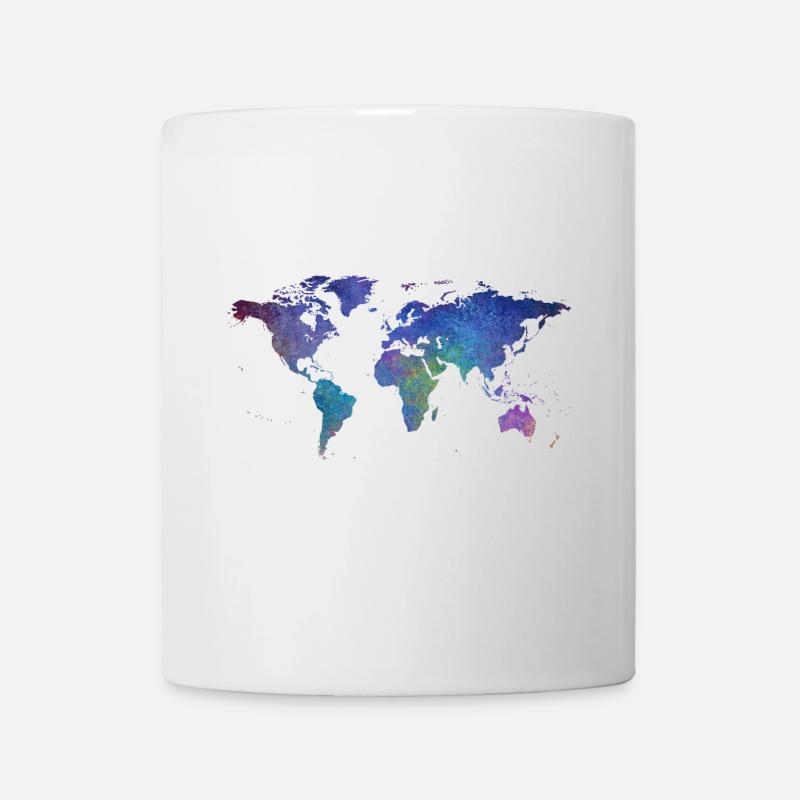Weltkarte - Tasse - Weiß