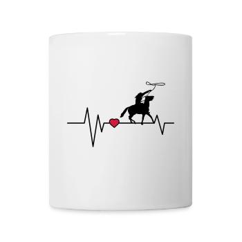 Herzschlag Westernreiter - Tasse - Weiß - Vorne