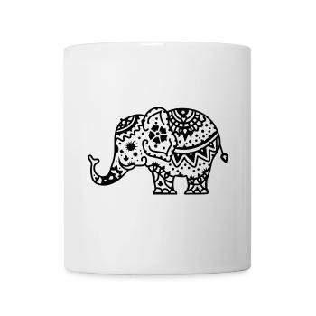 Verzierter indischer Elefant - Tasse - Weiß - Vorne