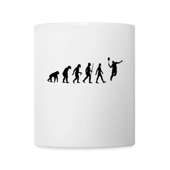 Evolution - Federball, Badminton, Mensch, Affe - Tasse - Weiß - Vorne