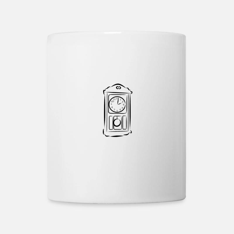 Pendule, horloge, horloge murale - Mug blanc - blanc