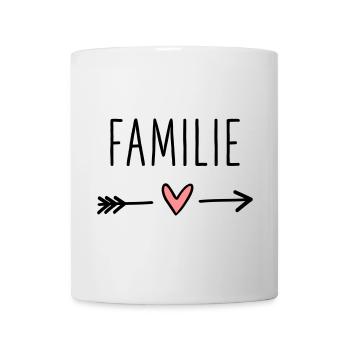 Familie Herz Pfeil Liebe Amor Zusammenhalt - Tasse - Weiß - Vorne