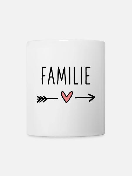 Familie Herz Pfeil Liebe Amor Zusammenhalt - Tasse - Weiß