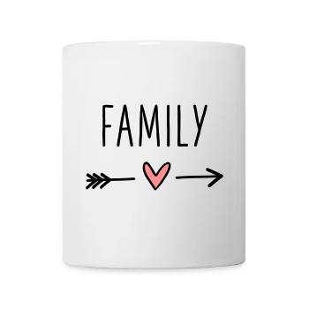Family Herz Pfeil Liebe Amor Zusammenhalt - Tasse - Weiß - Vorne