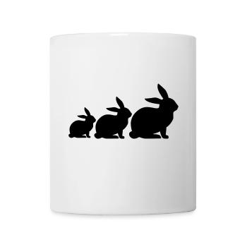 Cadeau famille trois lapins - Mug blanc - blanc - Devant