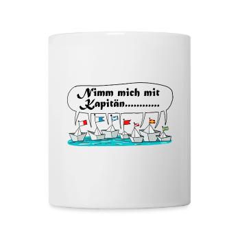 Nimm mich mit Kapitän Flottenwitz - Tasse - Weiß - Vorne