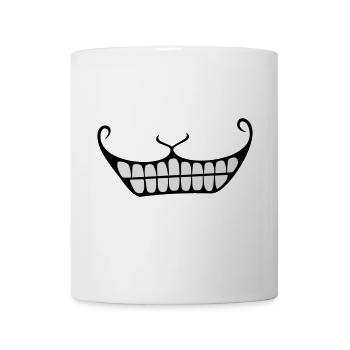 Grinsen / Cheshire cat smile (2c) - Tasse - Weiß - Vorne