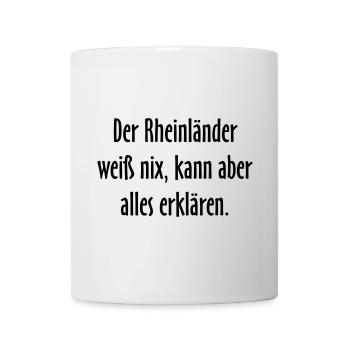 Der Rheinländer - Versuch einer Typologie - Tasse - Weiß - Vorne